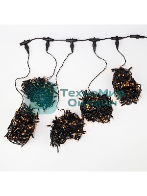 Гирлянда Neon-night LED ClipLight 24V, 5 нитей по 20 метров, цвет диодов желтый, Flashing (белый)