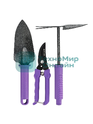 Набор садового инструмента Palisad с секатором, пластиковые рукоятки, 3 предмета, STANDARD