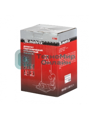 Домкрат гидравлический бутылочный Matrix, 20 т, h подъема 244–449 мм