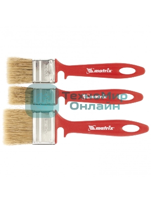 Набор кистей Matrix для эмалей 25 мм, 35 мм, 50 мм, натуральная щетина, пластиковая рукоятка