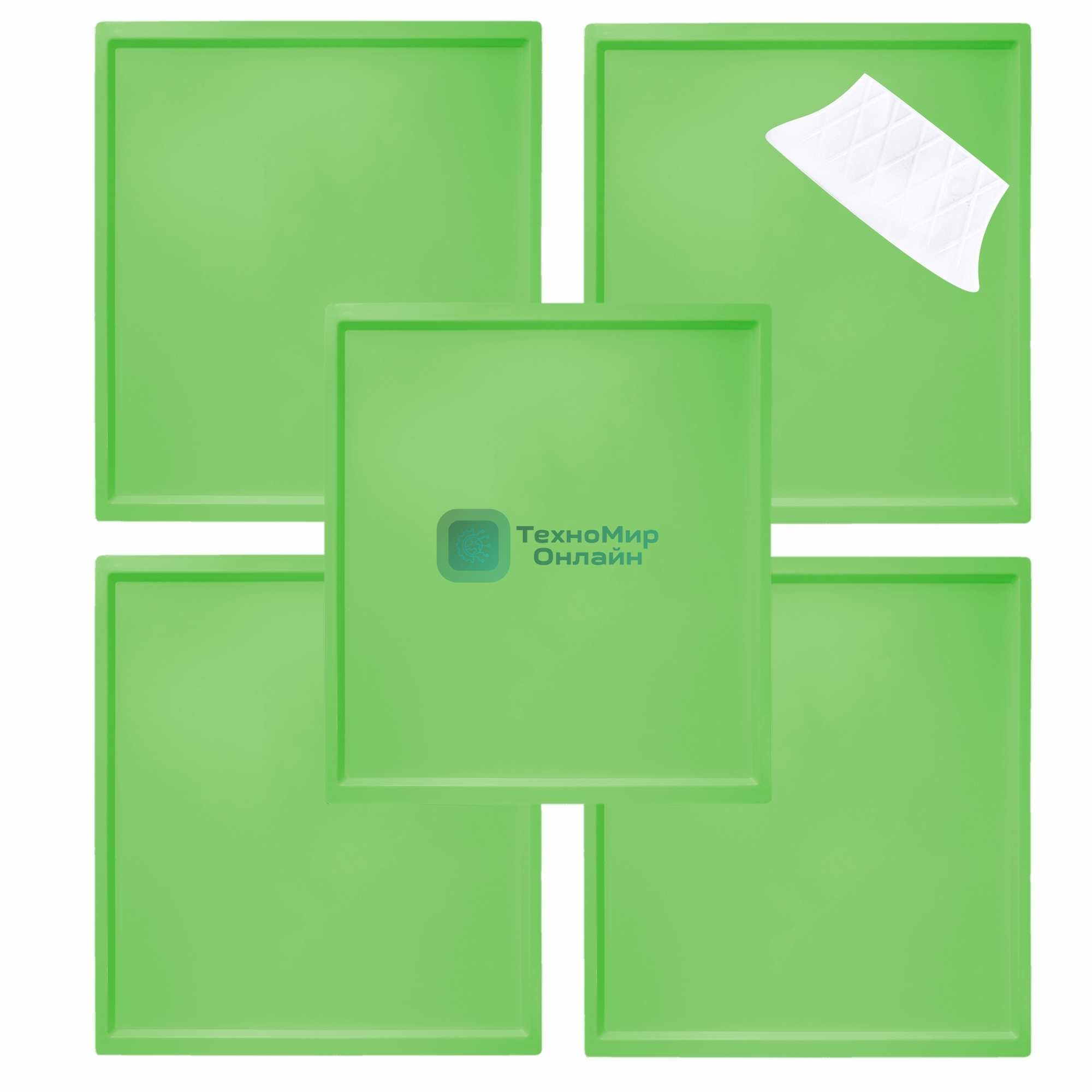 Поддон для пастилы Pullman PL-010203-5 зеленый 5шт+лопатка универс. прямоугольный р-р 327х288х6,6мм