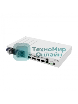 Коммутатор Mikrotik CRS504-4XQ-IN, 1x10Base-T/100Base-TX, 4xQSFP28, Switching capacity 800 Gbps
