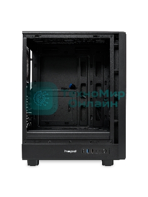 Компьютерный корпус без блока питания HSPD M510, Mesh Mid Tower, черный, TG, 0.5 SPCC, no fans ATX, mATX, mITX 180/280/160мм 1x2.5