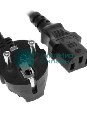 Кабель питания Cablexpert PC-186-1-3M, 3м, Schuko- C13, 3x1кв.мм, черный, с заземлением, пакет