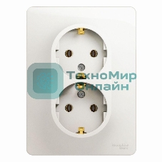 Розетка 2-м Glossa 16А с заземл. в сборе перламутр SchE GSL000624