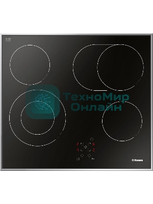 Встраиваемая варочная панель Hansa BHCI66706 Стеклокерамика, независимая, сенсорное управление, таймер, рамка, черная
