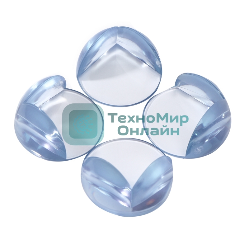 Прозрачные круглые накладки-протекторы для мебели (4.2x4.2x1.5 см). 4 шт.