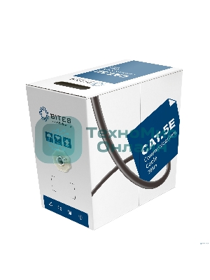 Кабель витая пара UTP 5bites US6575-305A, бухта 305м, Cat.6, 4 пары, одножильный, 23awg, 4X2X1/0.50, CCA/PVC/BLUE
