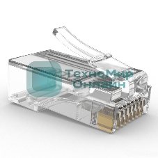 Вилка RJ-45 (8P8C) LC-PTU-01/100 универсальная. cat.5e. со сквозным отверстием(100 шт.)