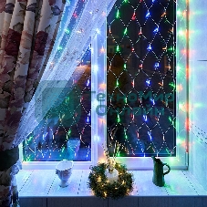 Гирлянда Neon-night Сеть с контроллером 1.5х1.5м 150 LED мульти. прозрачный провод 12Вт 220В IP20