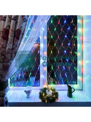 Гирлянда Neon-night Сеть с контроллером 1.5х1.5м 150 LED мульти. прозрачный провод 12Вт 220В IP20