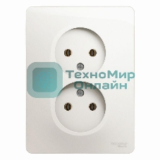 Розетка 2-м СП Glossa 16А IP20 без заземл. в сборе перламутр SchE GSL000620