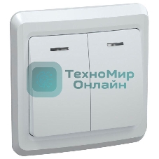 Выключатель 2-кл. СП Вега 10А IP20 ВС10-2-1-ВБ с индик. белый ИЭК EVV21-K01-10-DM