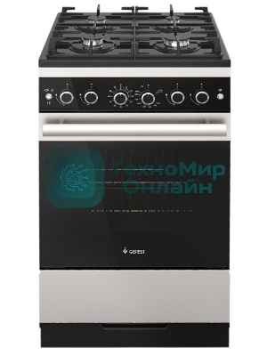Плита газовая Gefest 5500-02 0069 серебристый/черный, конфорок 4 шт, духовка 52 л, 50 см x 85 см x 58.5 см