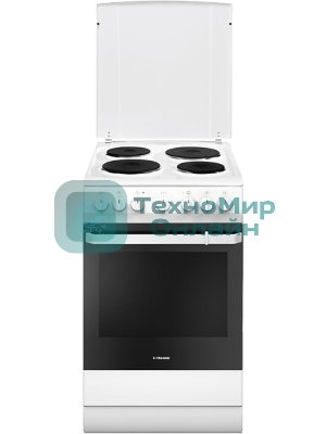 Плита электрическая Hansa FCEW54109 белый, конфорок 4 шт, духовка 65 л, 50 см x 85 см x 60 см