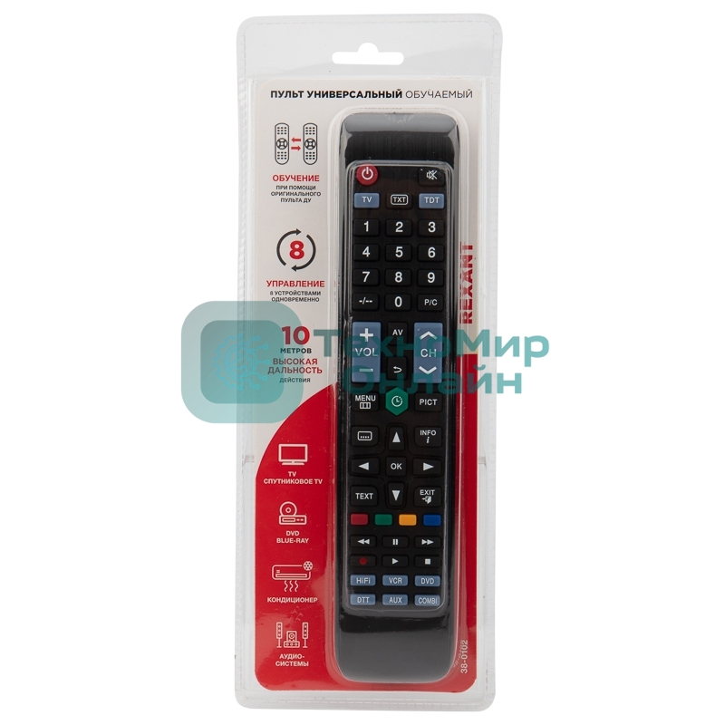 Универсальный пульт дистанционного управления Rexant на 8 устройств