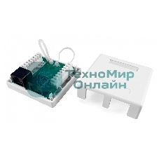 Розетка компьютерная RJ-45(8P8C) Hyperline, категория 5e, двойная, внешняя, Dual IDC
