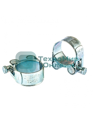 Хомуты металлические Сибртех, силовые 32-35 мм, ширина 20 мм, шарнирные, W1, 2 шт.