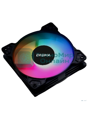 Вентилятор для корпуса Digma DFAN-FRGb1 черный, 120 мм, 1200 об/мин, 23 дБ, 4 pin