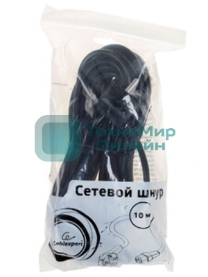 Кабель питания Cablexpert Schuko-C13, 3х0.5мм2, 6А, с заземлением, 1.8м, черный, без инд.уп., 500 шт [PC-186-1-2]