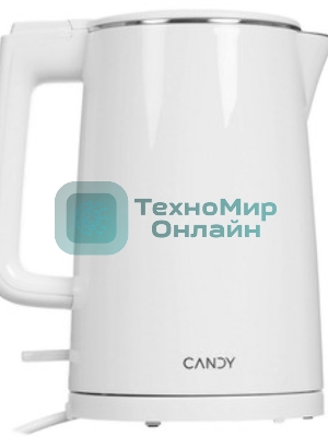 Чайник электрический Candy CK-102 1.5л. 2200Вт белый корпус: нерж.сталь/пластик