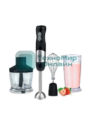 Блендер Vitek VT-3411 ST (стальной, 800 Вт, 6 скоростей, измельчитель 500 мл, стакан 600 мл, управление механическое)