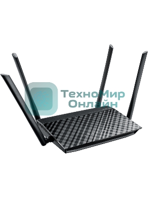 Маршрутизатор беспроводной Asus RT-AC1200 10/100BASE-TX черный (Dual Band)
