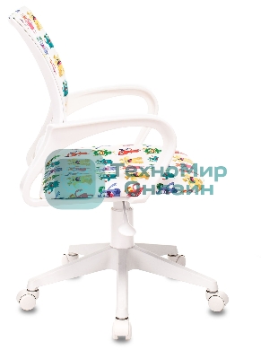 Кресло Бюрократ BuroKIDS 1 W белый, ткань, 120 кг
