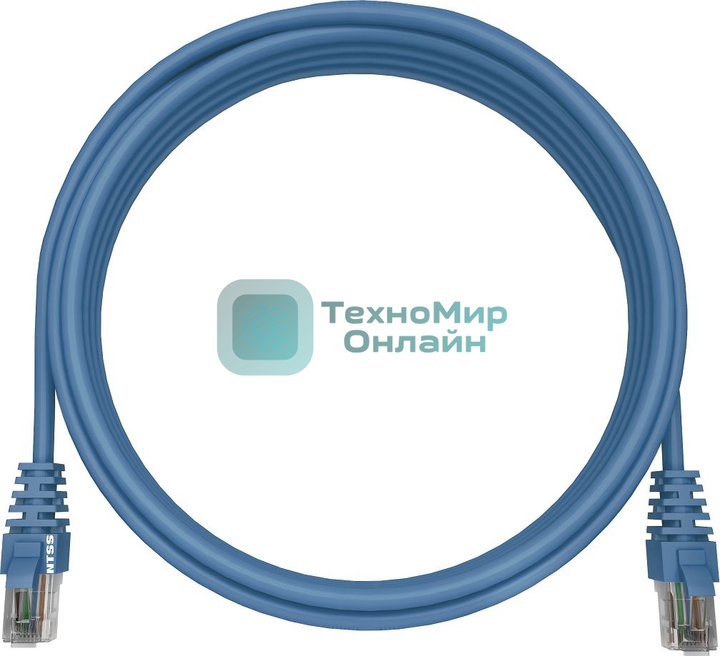 Патч-корд NTSS NTSS-PC-UTP-RJ45-5e-2.0-LSZH-BU NTSS-PC-UTP-RJ45-5E-2.0-LSZH UTP RJ-45 вил.-вилка RJ-45 cat.5e 2м синий LSZH (уп.:1шт) 26AWG