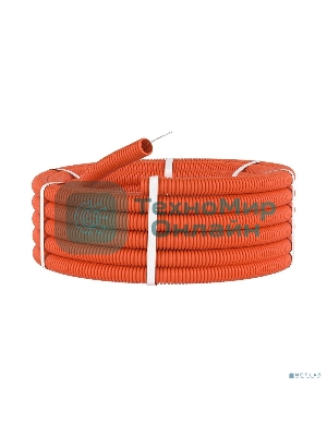 Труба гофрированная ПНД d16мм тяжелая с протяж. оранж. (уп.100м) ДКС 71516