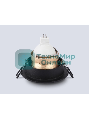Встраиваемый точечный светильник Ambrella light TN102825 BK/GD черный/золото GU5.3 D92*50