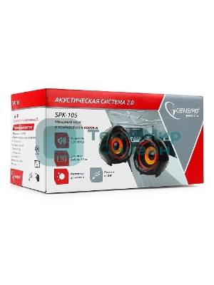 Акустическая система 2.0 Gembird SPK-105, черный, 5 Вт, регулятор громкости, USB-питание