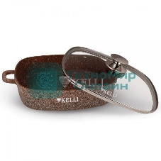 Сковорода-сотейник Kelli KL-4059-28 28 см. 4,5 л ОБЪЕМ 4,5 л из высокопрочного алюминия с гранитным покрытием, с индукционным дном. Силиконовые накладки для ручек съемные. Стеклянная крышка с паровыпуском. Пригодна для всех видов плит, в том числе индукционных