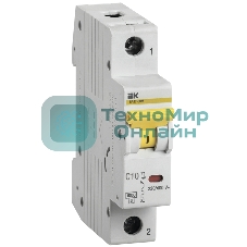 Выключатель автоматический однополюсный ВА47-60M 1Р 10А 6кА С MVA31-1-010-C IEK