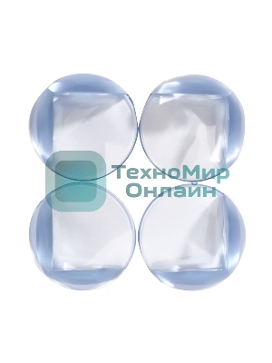 Прозрачные круглые накладки-протекторы для мебели (4.2x4.2x1.5 см). 4 шт.