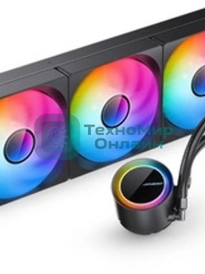 Система жидкостного охлаждения Water Cooling System JONSBO TG-420 ARGB Black (300W, 420mm, Black, ARGB/ Fans: 3x140mm, 93.73CFM, 36.2dBA, 1800RPM/ Pump height 54.55mm, 30dBA, 2400RPM, Rad thickness 54.5mm/ S: 1851, 1700, 1200, 115X, AM5, AM4)