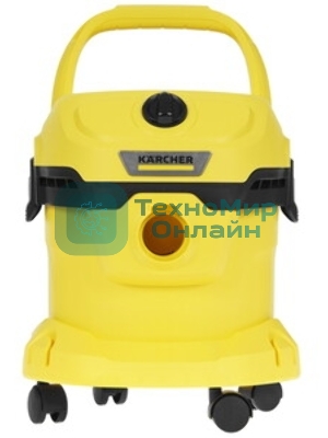 Строительный пылесос Karcher WD 2 Plus V-12/4/18 желтый, 1000 Вт, уборка сухая/сбор воды, пылесборник мешок/контейнер, 12 л