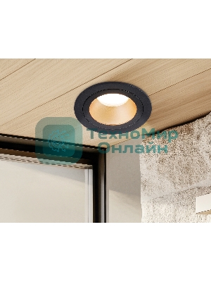 Встраиваемый точечный светильник Ambrella light TN102825 BK/GD черный/золото GU5.3 D92*50