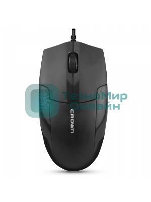 Мышь проводная Crown CMM-047 черный, 1000 dpi, USB, кнопки - 4