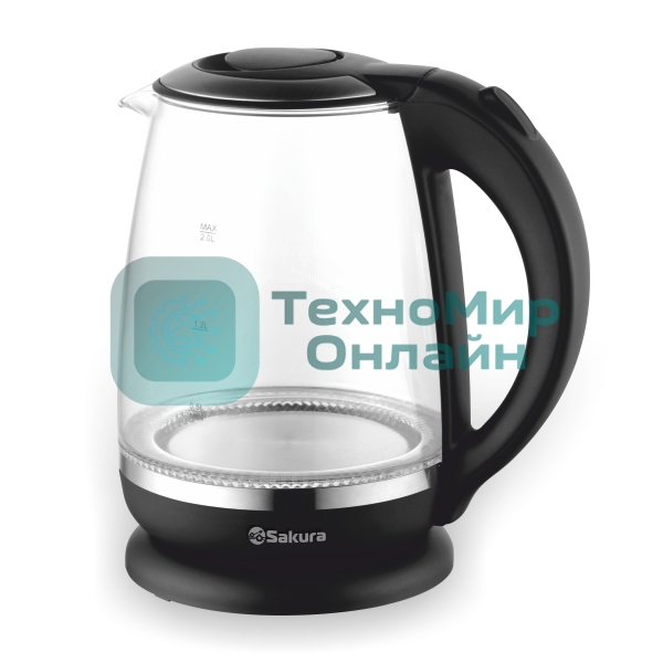Чайник электрический Sakura SA-2719BK 2 л, стекл подсв