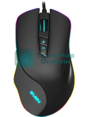 Мышь проводная SVEN RX-G970 черный, 4000 dpi, USB, кнопки - 7