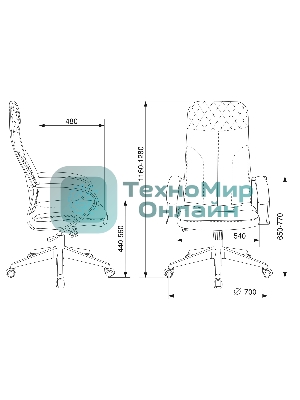 Кресло Бюрократ CH-608 Fabric Alfa 44 темно-серый, ткань
