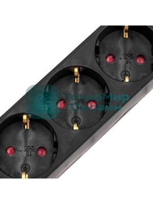 Удлинитель STANDARD 5 гнезд, 5м, 3х1,0мм², с/з, с выключателем, черный REXANT