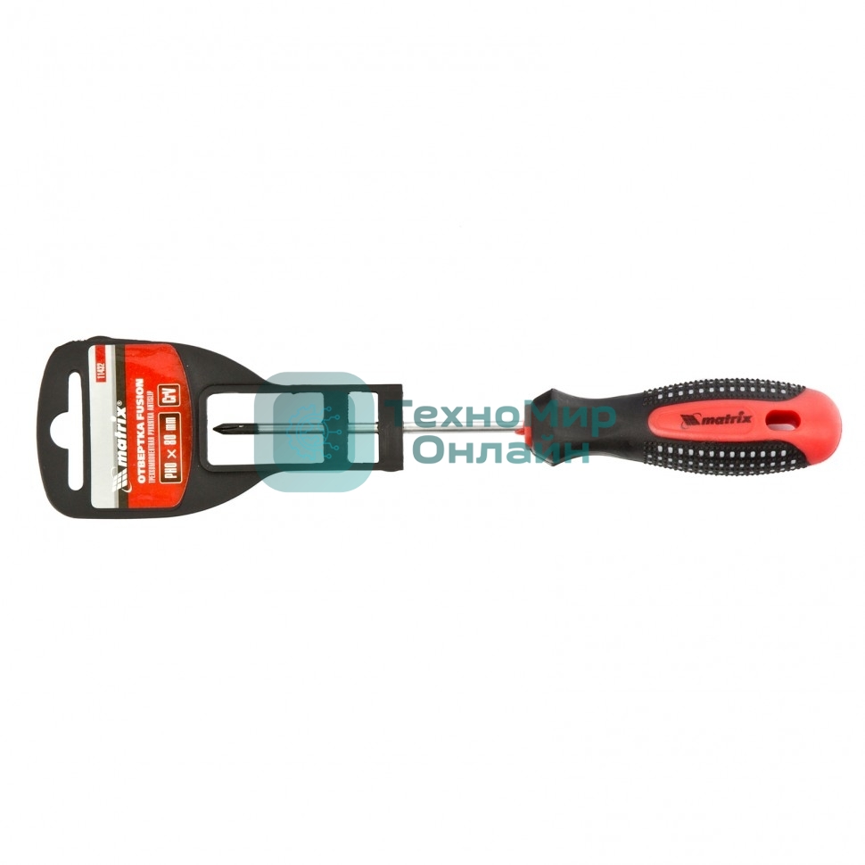Отвертка Matrix Fusion, PH0 х 80 мм, CrV, 3-х компонентная рукоятка 