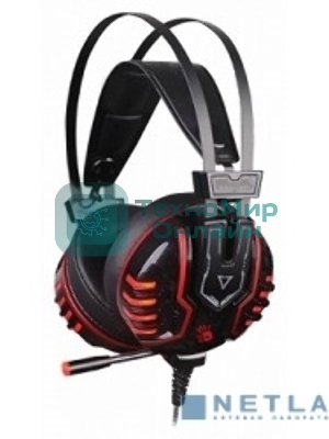 Гарнитура Bloody M615 чёрный, проводная, 3.5 мм, подсветка