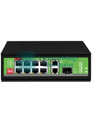 Коммутатор Digma DSP408F-2G1S-300 (L2) 8x100 Мбит/с 2x1 Гбит/с 1SFP 8PoE 8PoE+ 1PoE++ 300W неуправляемый