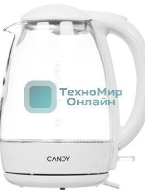 Чайник электрический Candy CK-300 1.8л. 2200Вт белый корпус: Металл/стекло/пластик