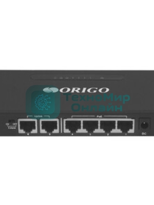 Коммутатор неуправляемый PoE ORIGO OS1206P/60W/A1A 4x100Base-TX PoE+, 2x100Base-TX, PoE-бюджет 60 Вт, корпус металл