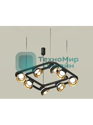 Светильник Ambrella light XB9182081/8 SBK/PYG/CL черный песок/золото желтое полированное/прозрачный GX53 (С9182, N8145)