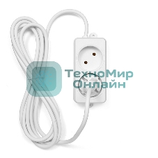Удлинитель Гарнизон <3 м> белый (2 розетки, 10А, EL-NL2-W-3)